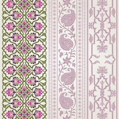 wedding card design, traditional paisley floral pattern , royal India	