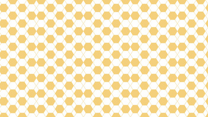 A seamless pattern of yellow hexagons arranged in a regular grid on a white background design element