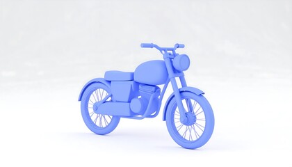 Fototapeta premium Light blue motorcycle 3D model