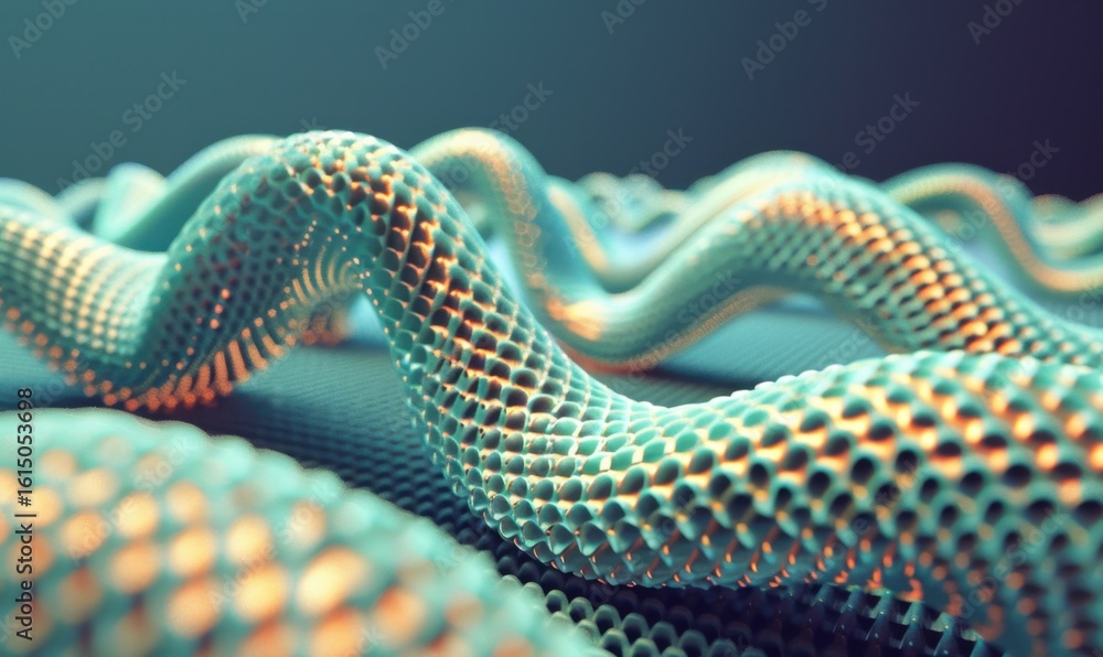Poster abstract wave pattern with honeycomb texture for modern background design
