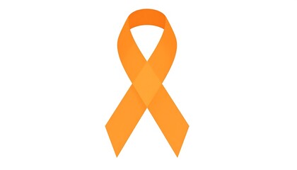 Orange ribbon on white background