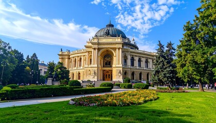 Palace exterior on sunny day