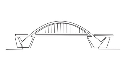 Bridge Continuous Line Drawing Vector Illustration for Architecture and Engineering Projects