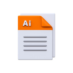 AI file, format, 3D icon. Vector graphic format for illustrations