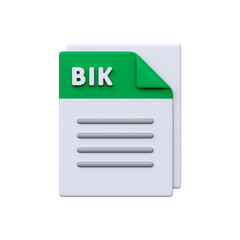 BIK file, format, 3D icon. Video format used in games for cutscenes, in-game movies, and cinematic sequences...