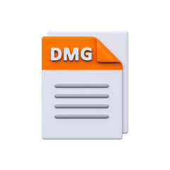 DMG file, format, 3D icon. Disk image format for macOS applications and software installation packages...