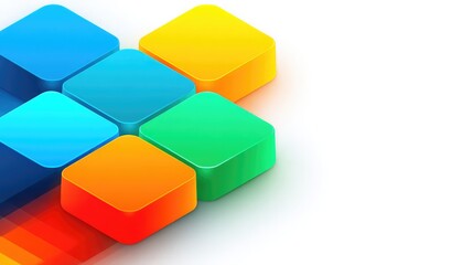 Obraz premium Colorful geometric shapes in soft gradients, representing modern social connectivity and digital interaction.