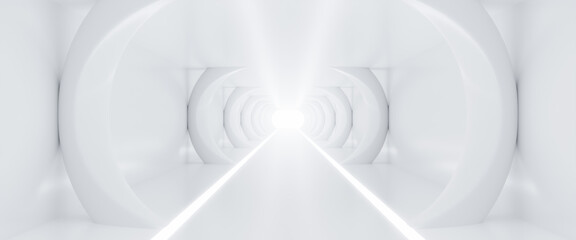 Abstract Futuristic empty floor and room Sci-Fi Corridor With light for showcase,room,interior,display products.Modern Future cement floor and wall background technology interior concept.3d render