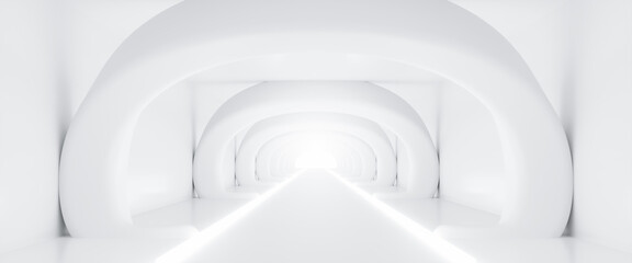 Abstract Futuristic empty floor and room Sci-Fi Corridor With light for showcase,room,interior,display products.Modern Future cement floor and wall background technology interior concept.3d render