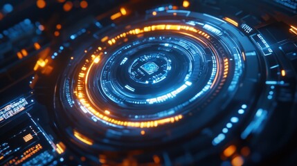 Futuristic technology circular interface