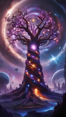 fantasy landscape with space
