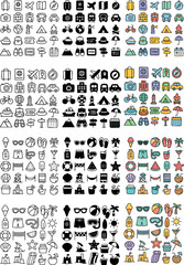 Fototapeta premium Travel and Summer Vacation Icon Set.