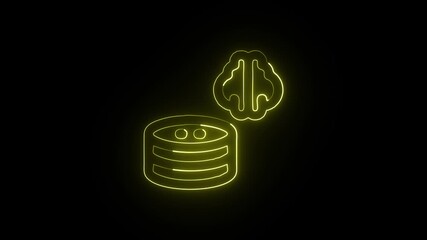 Memory Cache Animation with Glowing Lines on Black Background