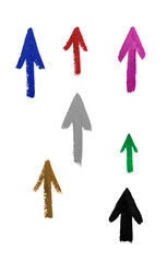 Watercolor arrows on a white background