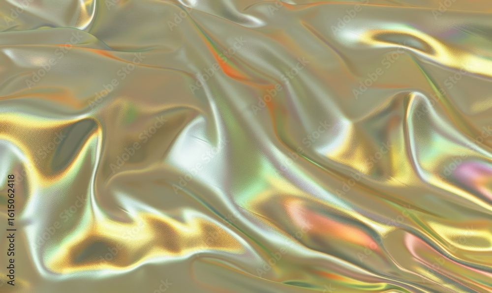 Poster iridescent fabric background with soft folds and a shimmering texture