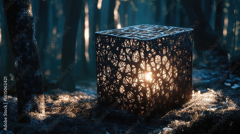 Poster modeling absorbing 3d cube