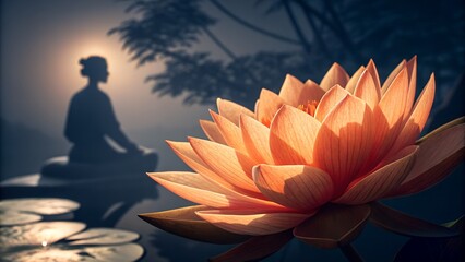 lotus flower in the lotus position