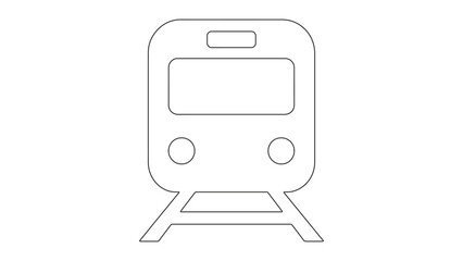 Modern Train Icon, Public Transport Symbol, Simple Line Drawing, Transportation Vector