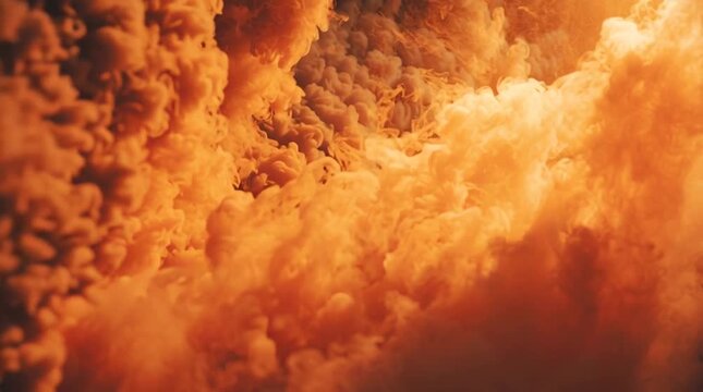 Abstract Orange Smoke Clouds &mdash; Video Footage