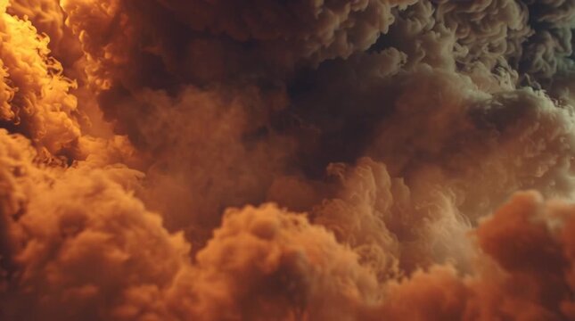 Abstract Orange Smoke Clouds &mdash; Video Footage