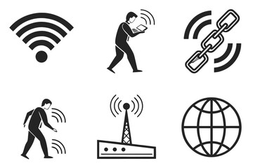 Technology and Connectivity Icons Set.