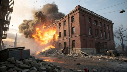 fire burning in the city