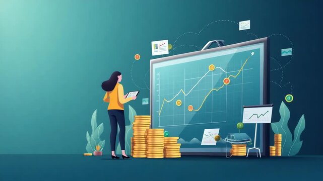Showcase Revenue-Generating Tariffs: Visuals of Fiscal Charts, Government Revenue Streams & Trade Policies Boosting National Income - Photo Stock Concept with Left Space