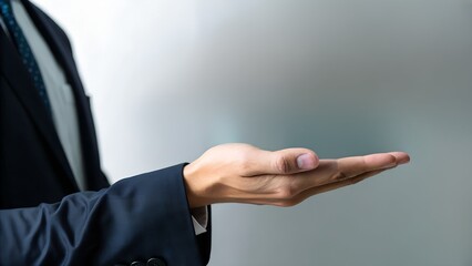 An empty hand stretched forward