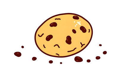 Fototapeta premium Chocolate cookie, Cookie illustration, Sweet snack, Homemade cookie, Crispy cookie, Soft cookie, Round cookie, Cookie with chips, Cookie clipart, Cookie art, Bakery icon, Chocolate treat, Cookie textu