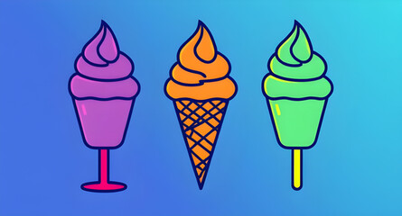 Ice cream collection, Ice cream cones, Ice cream cup, Popsicle vector, Frozen dessert, Ice cream illustration, Summer dessert, Ice cream treats, Ice cream flavors, Ice cream clipart, Ice cream art, Ch