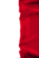 Red silk drape isolated on white