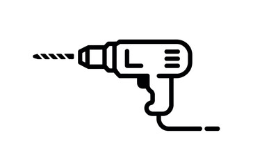Simple Black and White Drill Icon
