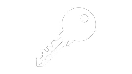 Key Outline Vector Illustration Security Access Symbol Isolated on Transparent Background