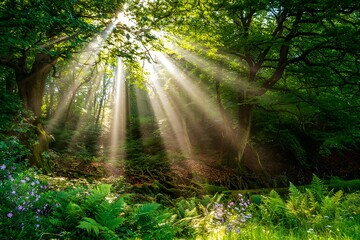 Sunbeam in Tropical Rain forest