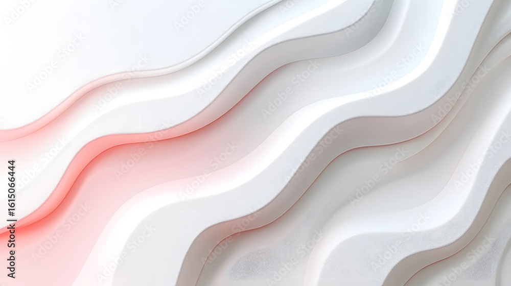 Poster abstract design with wavy lines and soft colors.