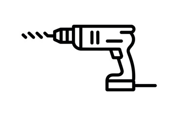 Simple Black and White Drill Icon