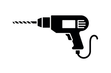 Simple Black and White Drill Icon
