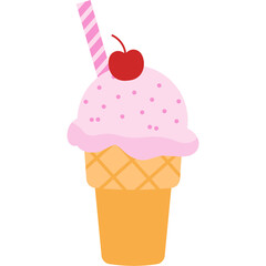 Cone Ice Cream Illustration