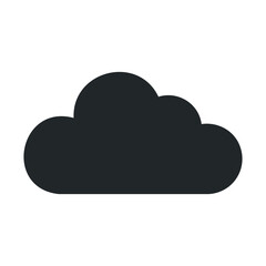 Simple black cloud icon on white background