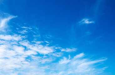 White clouds in blue sky.