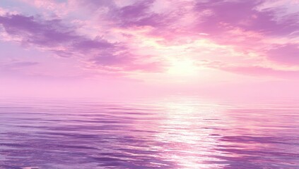 Obraz premium Pastel pink sunset over tranquil water