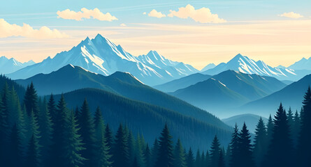 sunrise in the mountains