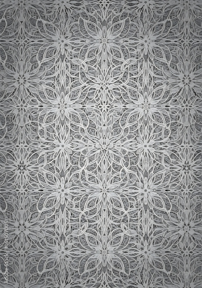 Poster elegant floral lace pattern design with intricate details and subtle color variation