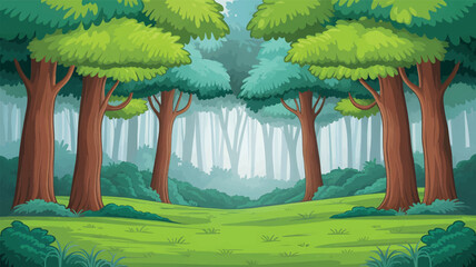 Obraz premium landscape with green grass and trees