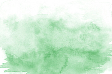 Hand painted green watercolor background.