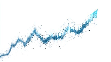 Digital Arrow of Ascent: A luminous digital arrow gracefully ascends against a minimalist backdrop, its vibrant hues representing the onward and upward trajectory of growth, progress, and innovation.