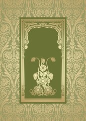 water lily, wedding card design, royal India	