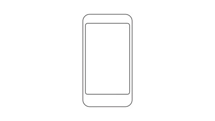 Simple Smartphone Outline Vector Illustration for Mobile Technology and App Development