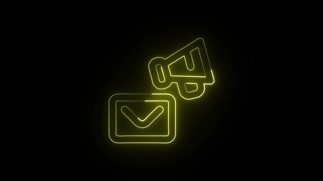 Email Marketing Animation with Glowing Lines on Black Background