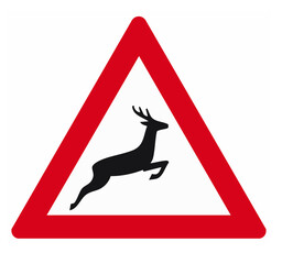 road sign deer crossing